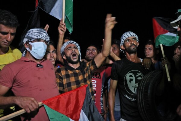 تظاهرات صدها جوان فلسطینی در جنوب نابلس