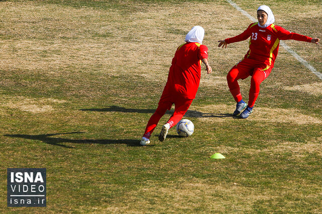 ویدئو / تمرین تیم ملی فوتبال زنان ایران