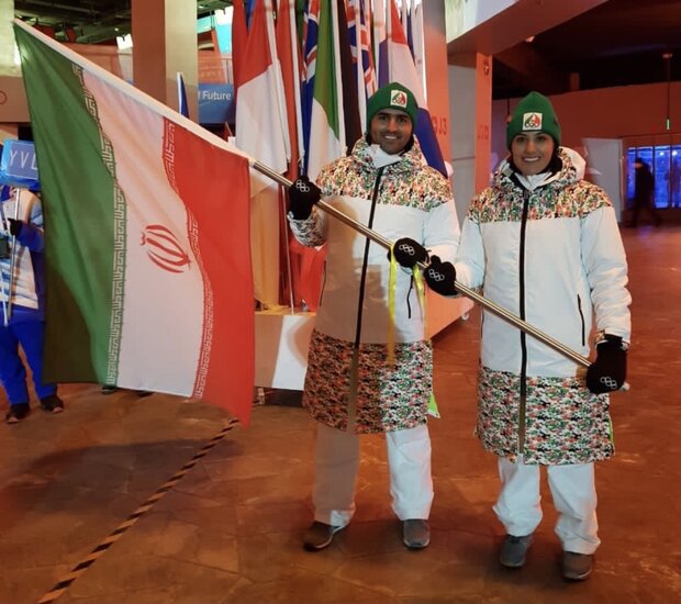 رژه کاروان اعزامی کشورمان در مراسم افتتاحیه المپیک زمستانی