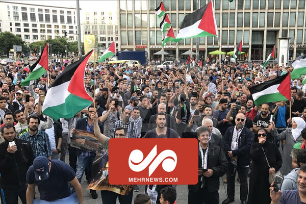 تظاهرات آلمانی ها در حمایت از مردم مظلوم فلسطین