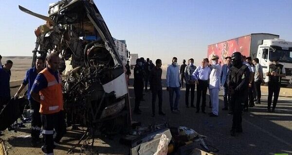 ۲۲ کشته در تصادف وحشتناک اتوبوس در جنوب مصر+ تصاویر