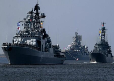 رزمایش دریایی چین و روسیه در اقیانوس آرام+فیلم