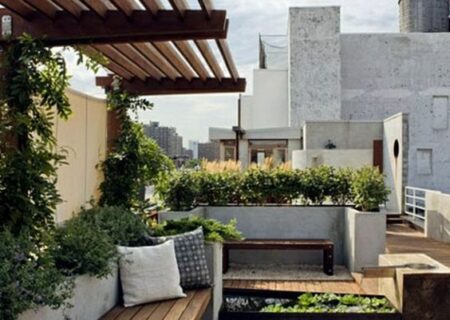 طراحی روف گاردن مدرن:فضایی جذاب و سرسبز روی بام شما!