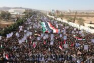 تظاهرات گسترده مردم یمن در شهر صعده در حمایت از فلسطین